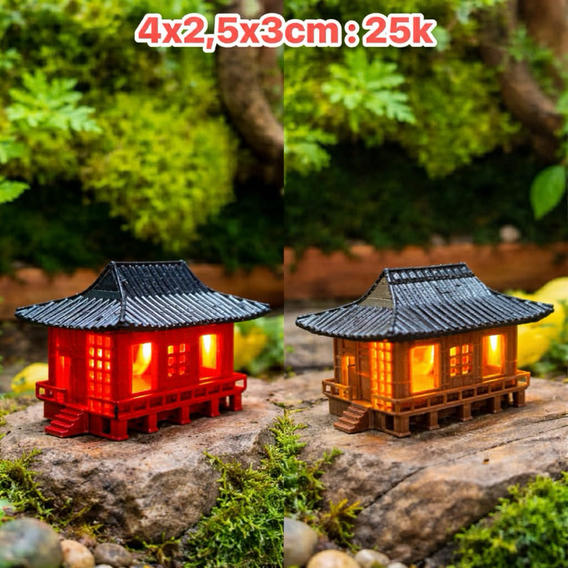 mô hình nhà cổ decor size mini terrarium bán cạn