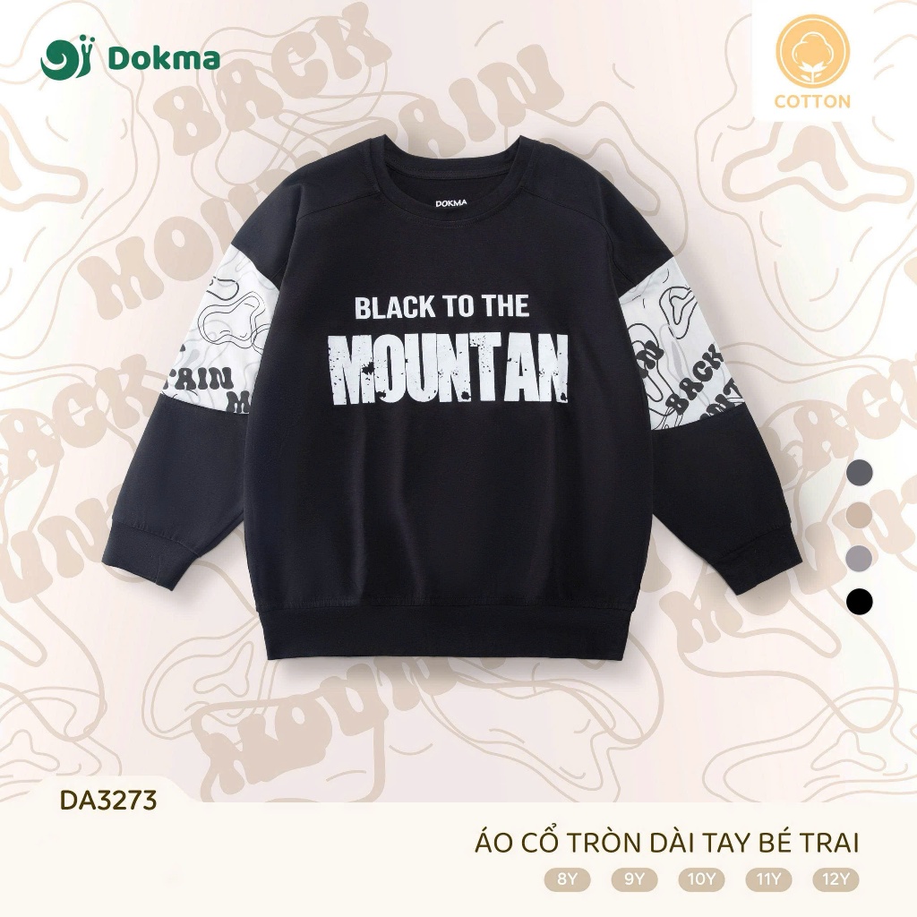 (21-42kg, 7-12Y) Áo Cổ Tròn Dài Tay Thời Trang Cho Bé Dokma DA2403 DA3273 DA3094 DA3294