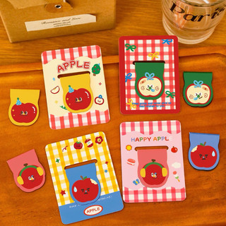 Little Stationery | Bookmark Nam Châm Táo Dễ Thương 4 Mẫu - Dấu Trang Kẹp Sách Từ Tính Mini