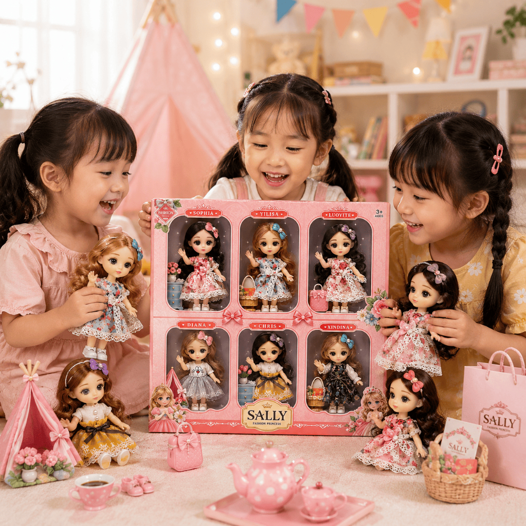 Bộ 6 Búp Bê Công Chúa Kèm Phụ Kiện Cao Cấp Búp Bê Thời Trang Đồ Chơi Bé Gái Quà Tặng Cho Bé