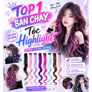 Tóc Giả Line Xoăn Kẹp Nhiều Màu Cầu Vồng – Tóc Highlight Kẹp Nối Chụp Ảnh, Cosplay