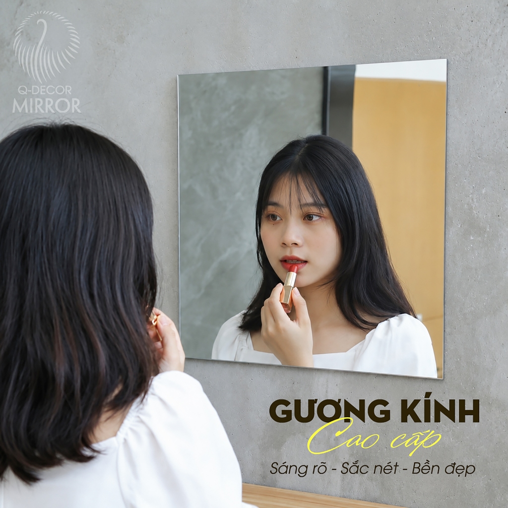 Gương Soi Toàn Thân Dán Tường Dán Tủ Quần Áo Q Decor, Gương Ghép Vuông Trang Trí Phòng Ngủ Phòng Khách Spa