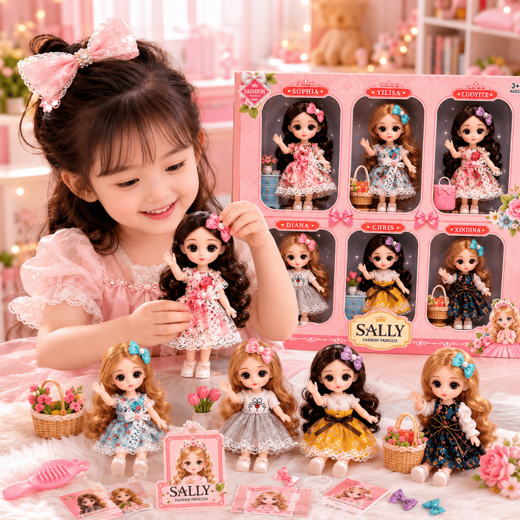 Bộ 6 Búp Bê Công Chúa Kèm Phụ Kiện Cao Cấp Búp Bê Thời Trang Đồ Chơi Bé Gái Quà Tặng Cho Bé
