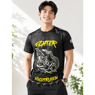Áo Võ Cổ Truyền - Áo Thun Võ Cổ Truyền Fighter V01, VOCOTRUYEN Việt Nam, Con Rồng Thời Lý