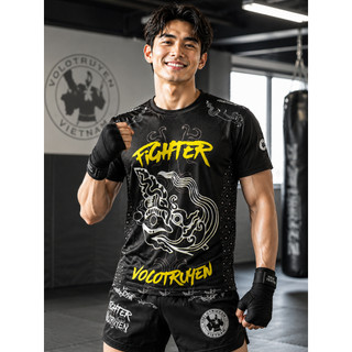 Áo Võ Cổ Truyền - Áo Thun Võ Cổ Truyền Fighter V01, VOCOTRUYEN Việt Nam, Con Rồng Thời Lý