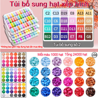 [Hạt Perler 2.6mm] Bộ 264 hạt màu, dễ ủi, thích hợp cho nghệ thuật pixel, DIY và thủ công, bao gồm hộp đựng và vải ủi.