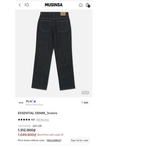 Quần Jean PLAC Chính Hãng Form Straight Fit Ống Suông Xanh Đậm Unisex