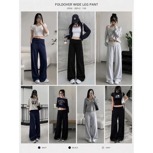 Quần ống rộng Aer0* lật cạp, cạp thấp tập thể thao, hàng ngày bigsize - dư xịn.