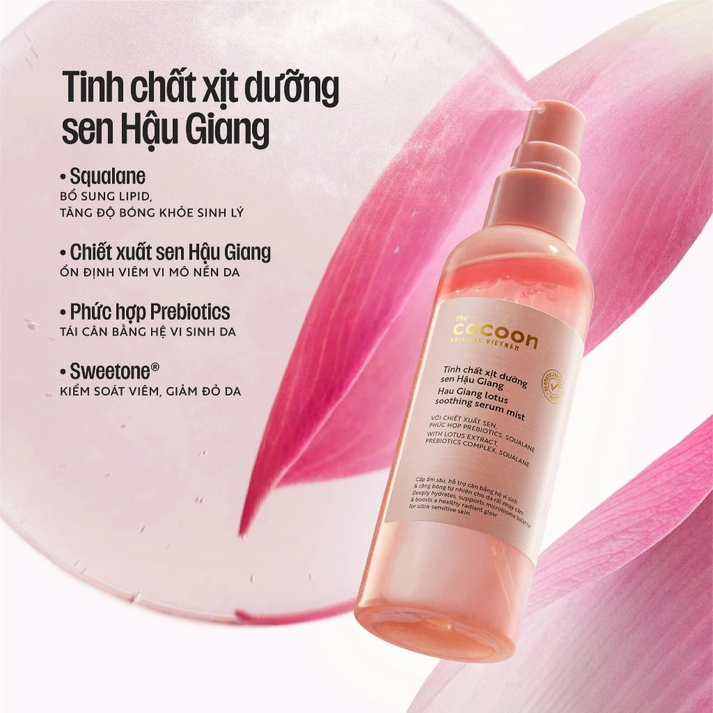 Tinh chất xịt dưỡng sen Hậu Giang Cocoon 100ml