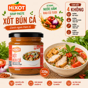 XỐT BÚN CÁ HiXOT hũ 220Gram, nấu bún cá, bánh canh cá, lẩu cá