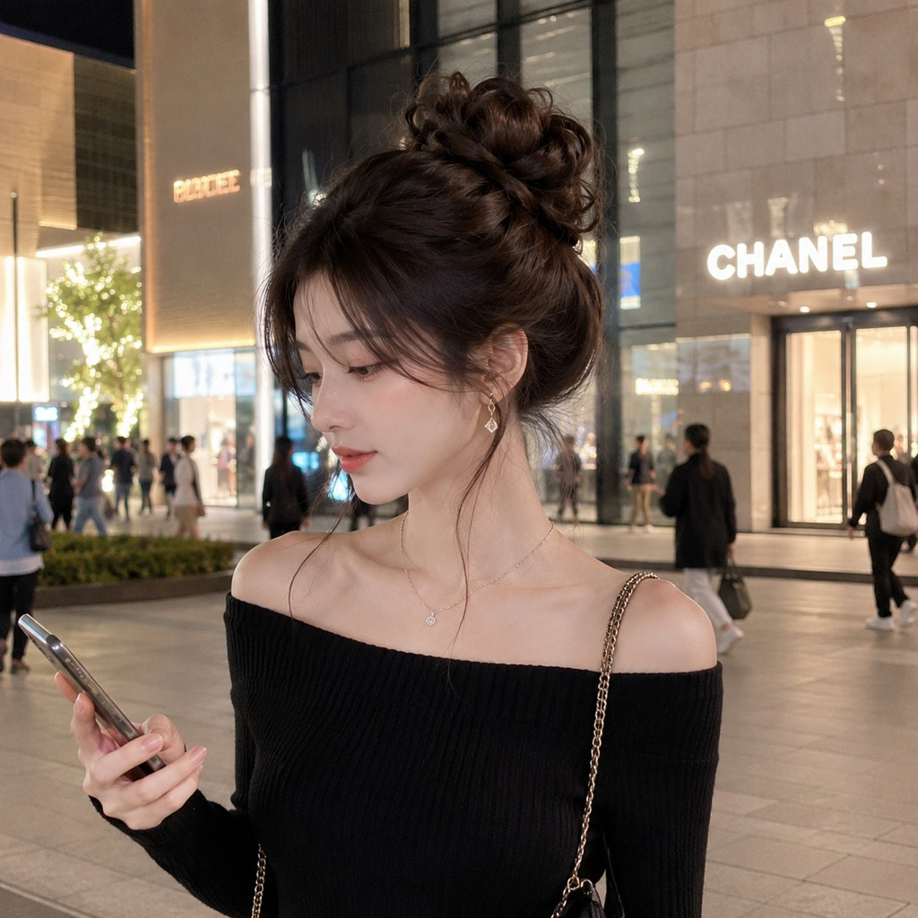 Tóc giả nữ búi lơi/ Búi xoăn lơi phong cách trẻ trung chất sợi tơ nhân tạo dùng được nhiệt hàng siêu cấp