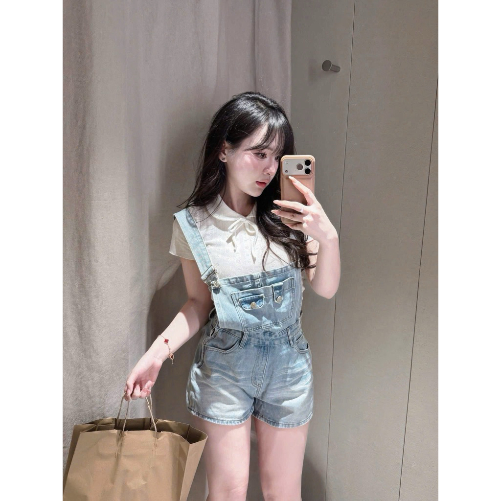 Yếm Jeans Bò Đùi Túi Ngực ( 2 hôm có hàng)