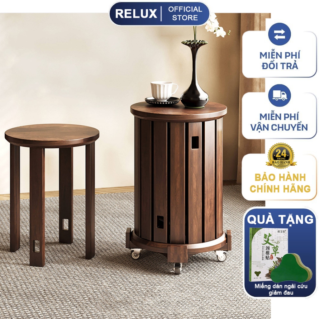 Bộ Ghế Đôn Xếp Gọn Đa Năng Cao Cấp GOTEK G-01 Chất Liệu Gỗ Thông Tự Nhiên Thiết Kế Sang Trọng