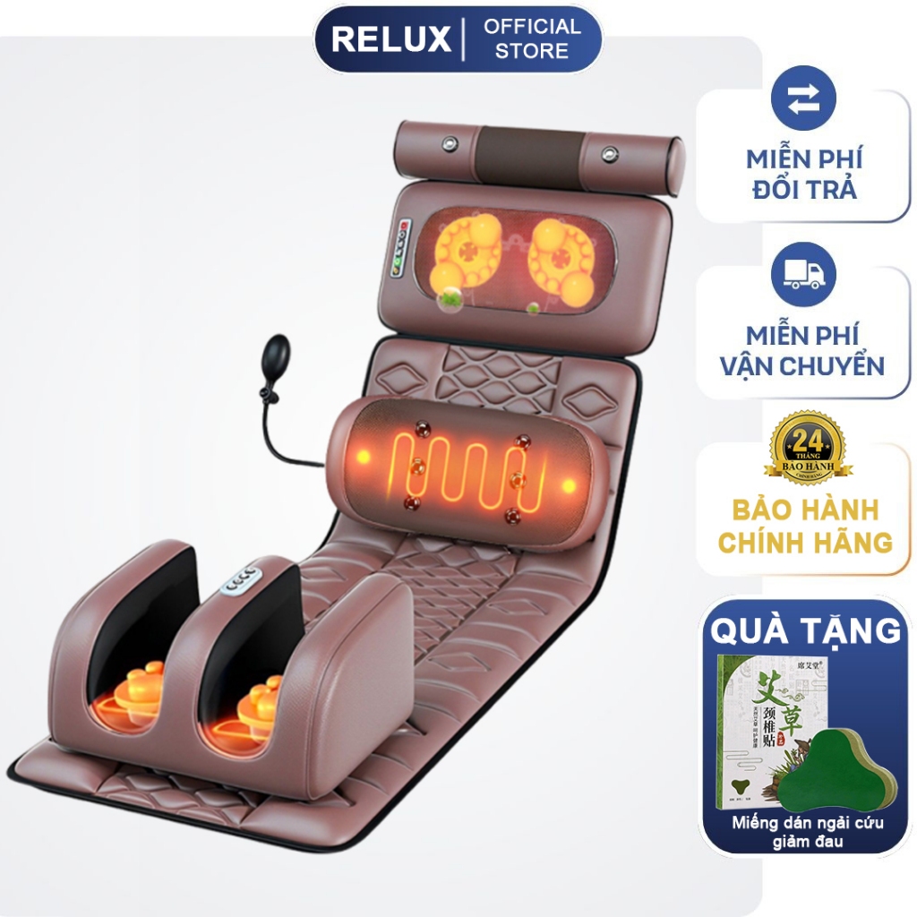 Đệm Massage Toàn Thân GOTEK Z30 chính hãng cao cấp, con lăn 4D massage thư giãn, sưởi hồng ngoại tặng túi thảo dược