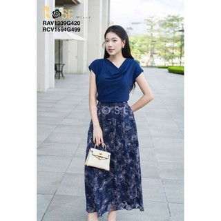(Sẵn)  RAV 1309 Áo sơ mi nữ Rose chất lụa cao cấp kiểu dáng tay ngắn