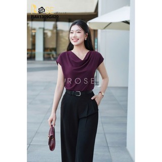 (Sẵn)  RAV 1309 Áo sơ mi nữ Rose chất lụa cao cấp kiểu dáng tay ngắn