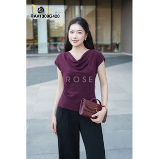 (Sẵn)  RAV 1309 Áo sơ mi nữ Rose chất lụa cao cấp kiểu dáng tay ngắn