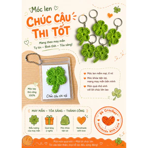 Cỏ 4 lá may mắn cỏ 4 lá handmade chúc thi tốt móc khóa dễ thương