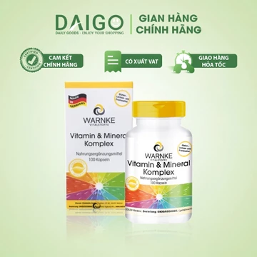 [Hàng CTY] Viên Uống Tổng Hợp 18 Loại Vitamin và Khoáng Warnke Vitamin and Mineral Komplex, 100 Viên