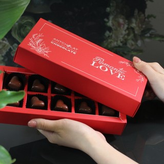 Socola Hộp Quà Antcholat Romatic Love Chocolate 8 Trái Tim hộp đỏ Đắng Dịu Tan Mượt Quà Tặng