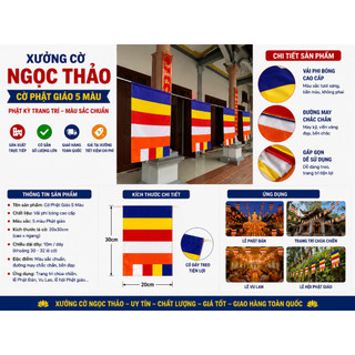 Chính Khí Phật Giáo 🇻🇳 Cờ Dây Ngũ Sắc Truyền Thống Chuẩn Cao Cấp, Chuyên Sỉ Giá Xưởng SLL