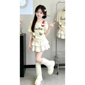S13/ Set áo cotton kèm chân váy cá tính