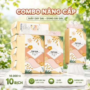 Khăn giấy rút treo tường TopGia Tiểu Hạ 1000 tờ làm từ bột gỗ thiên nhiên+Móc Treo