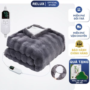 Chăn Điện Sưởi Ấm Cao Cấp RELUX T-600 Công Nghệ Đức Chất Liệu Lông Cừu Mềm Mại, Điều Khiển Thông Minh An Toàn Cho Trẻ Em
