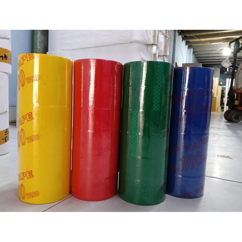 Băng Keo Màu 100Y 1.1Kg Đỏ - Vàng - Xanh Lá - Xanh Dương Dán Thùng, Đóng Gói Hàng Hóa.