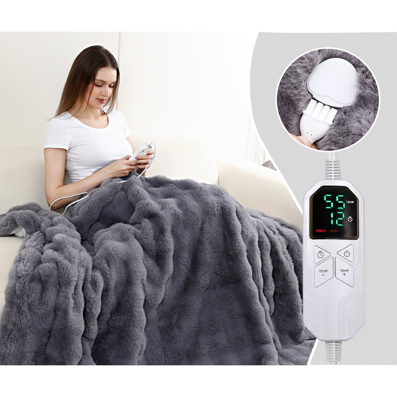 Chăn Điện Sưởi Ấm Cao Cấp RELUX T-600 Công Nghệ Đức Chất Liệu Lông Cừu Mềm Mại, Điều Khiển Thông Minh An Toàn Cho Trẻ Em