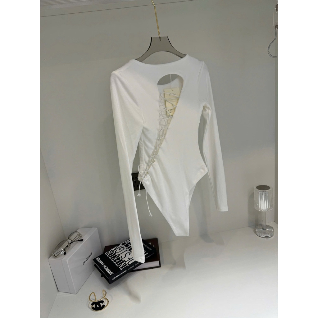 Áo bodysuit dài tay đan dây lưng siu đẹp