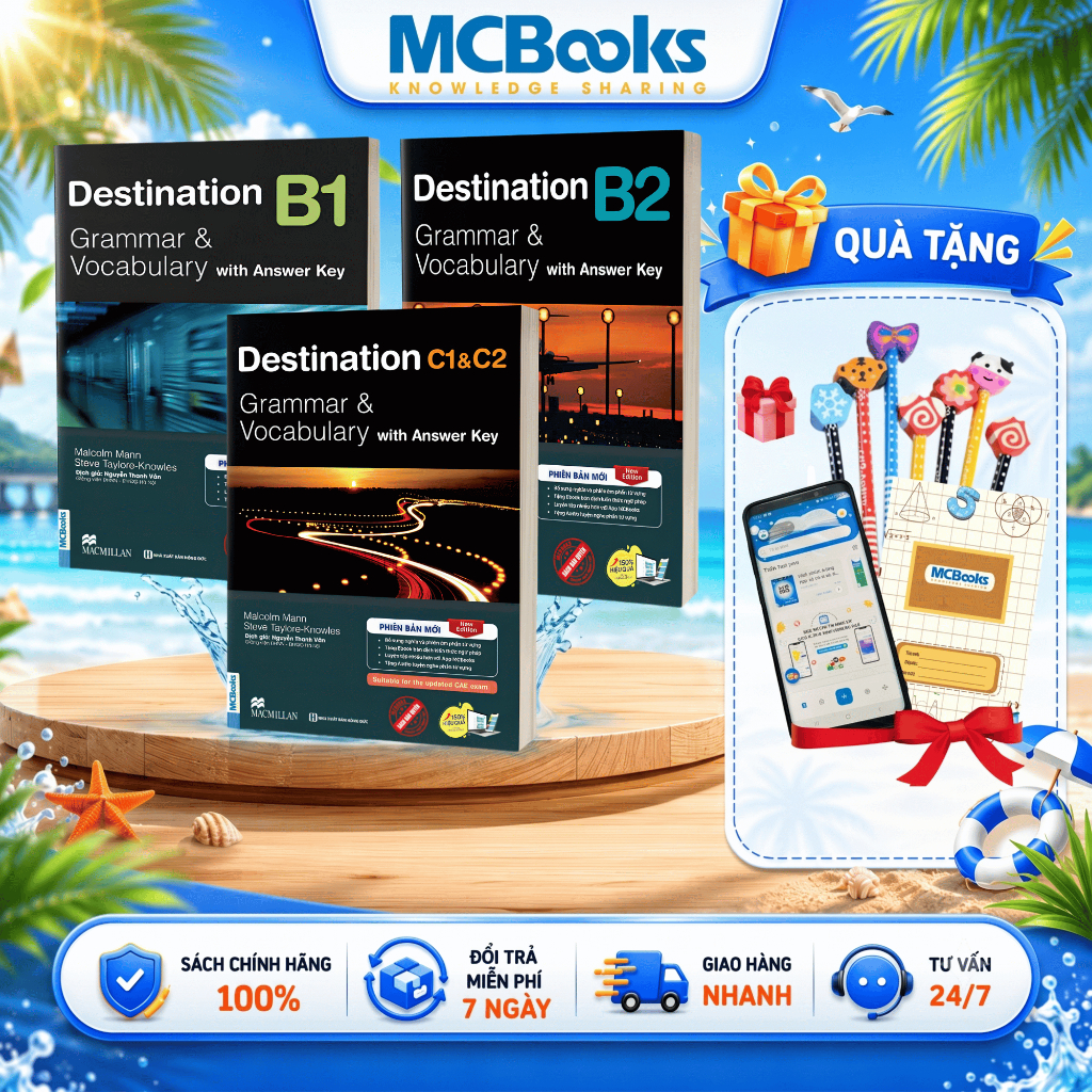 Sách - Combo Giáo Trình Destination Grammar & Vocabulary B1, B2, C1&C2  (Học kèm App Online)