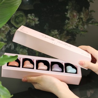 Socola Hộp Quà Antcholat Perfectly Chocolate S01 5 Trái Tim Pastel đắng dịu tan mượt Quà Tặng
