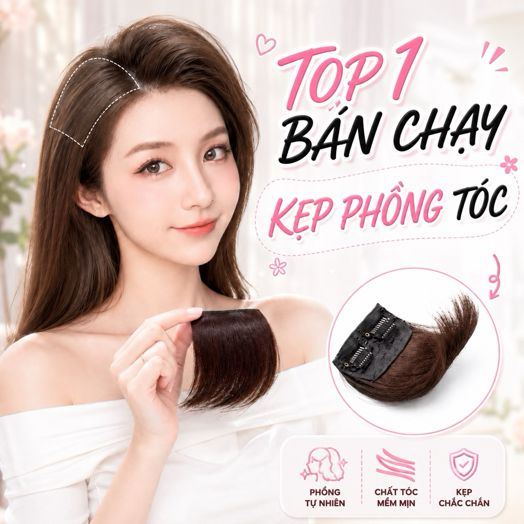[TOP BÁN CHẠY] TÓC GIẢ KẸP PHỒNG TÓC/ PHÍM PHỒNG MINI ĐIỆU ĐÀ CHẤT TÓC CHỊU NHIỆT CỰC TỐT