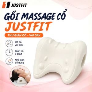 Gối massage cổ vai gáy JUSTFIT tại nhà công thái học, giúp kéo dãn đốt sống cổ, thư giãn vai gáy