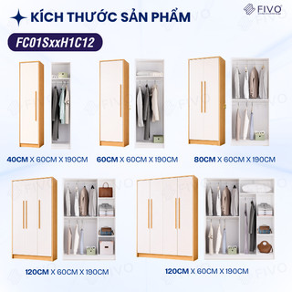 Tủ Quần Áo Gỗ Cửa Mở FIVO FC01, Gỗ Chống Ẩm Cao Cấp, Diện Tích Lớn, Phù Hợp Mọi Không Gian, Freeship + Free lắp đặt