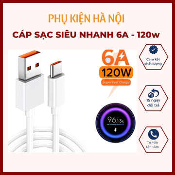 Cáp Sạc Nhanh 120w(6A), 67w, 55w, 33w, 18w Turbocharger Cho Xiaomi, Dây cáp sạc nhanh xiaomi, Sạc nhanh 120w
