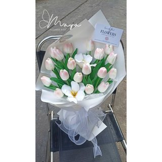 Bó hoa tulip 20 bông, 25 bông siêu to giá rẻ làm quà tặng sinh nhật, lễ 14/2, 8/3, 20/10, 20/11
