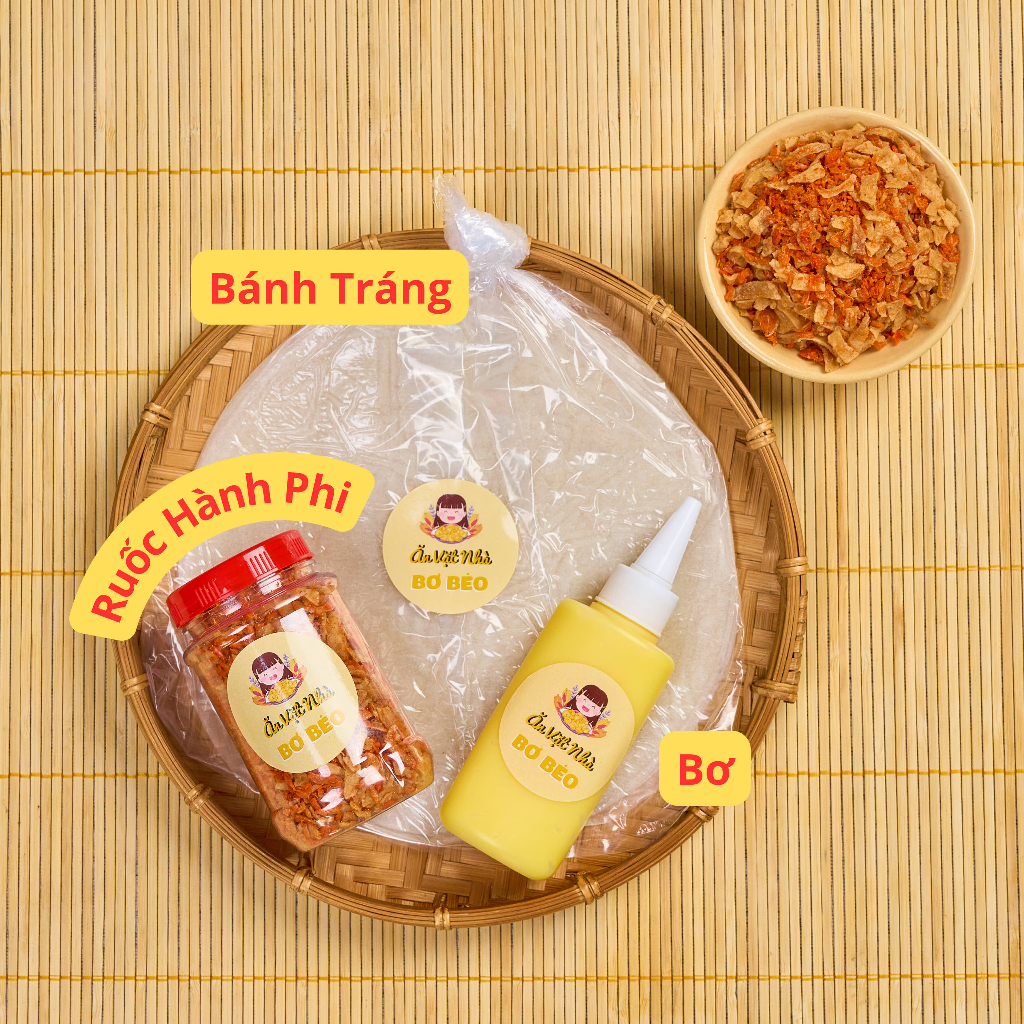 (Combo 40) Bánh Phơi Sương Muối Tép Hành Phi 100g Bơ + 100g Tép Hành Phi