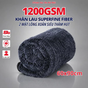 Khăn Lau Xe 1200GSM Microfiber Siêu Dày 2 Mặt | Khăn Lau Khô Ô Tô Xe Máy Superfine Fiber Không Xơ Không Trầy Sơn
