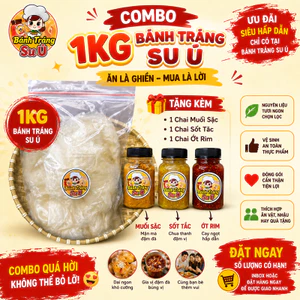 COMBO 1KG BÁNH TRÁNG SU Ú – TẶNG KÈM TOPPING! 🔥