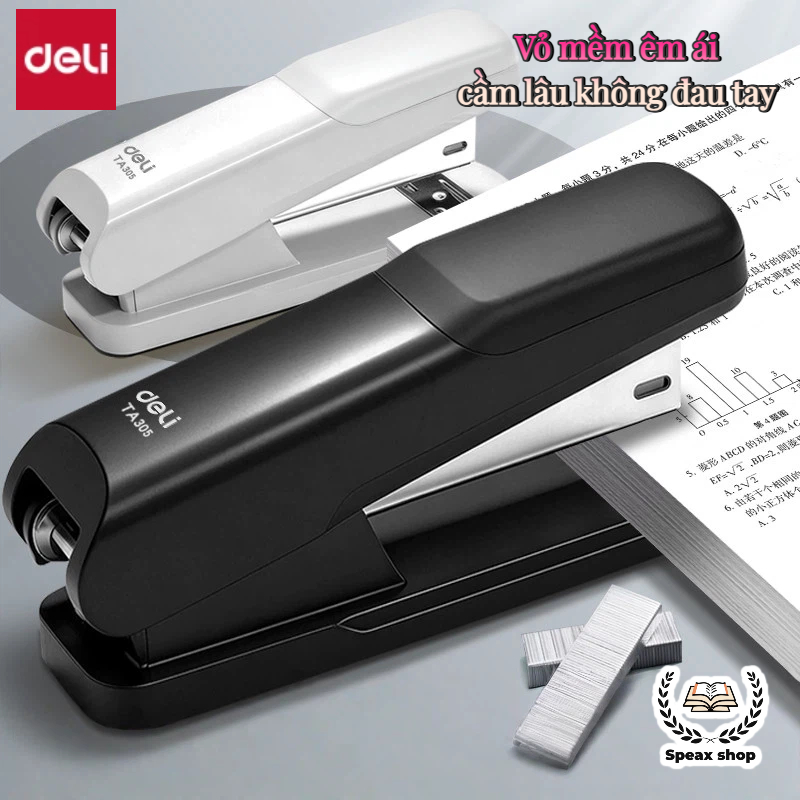 Tặng 3 Hộp Ghim Dập Ghim Xoay Chiều Deli 25 Trang, Chuyên Dụng Văn Phòng, Hỗ Trợ Ghim 24/6 26/6 Tiện Lợi