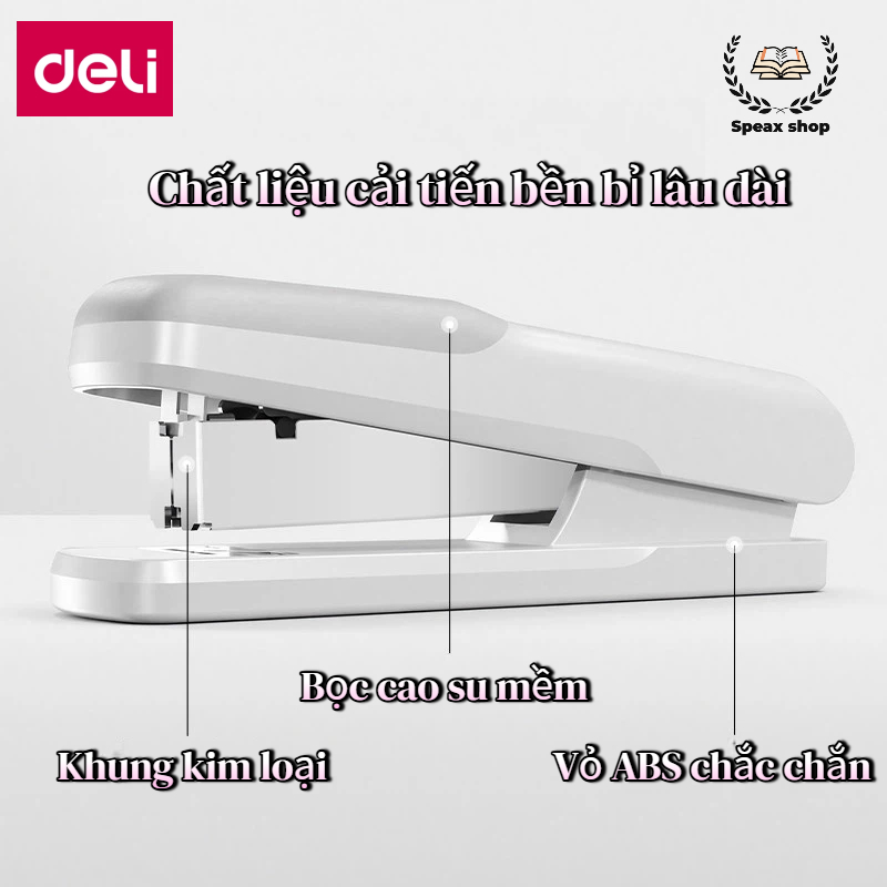Tặng 3 Hộp Ghim Dập Ghim Xoay Chiều Deli 25 Trang, Chuyên Dụng Văn Phòng, Hỗ Trợ Ghim 24/6 26/6 Tiện Lợi