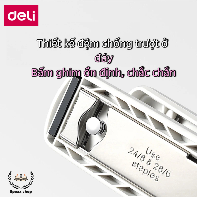 Tặng 3 Hộp Ghim Dập Ghim Xoay Chiều Deli 25 Trang, Chuyên Dụng Văn Phòng, Hỗ Trợ Ghim 24/6 26/6 Tiện Lợi