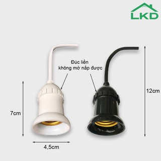 Combo 10 Đui Đèn E27 Đúc Liền Dây Che Mưa Chống Nước Dùng Cho Nhà Rạp Hoặc Trang Trí Dài 12cm 60cm