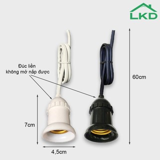 Combo 10 Đui Đèn E27 Đúc Liền Dây Che Mưa Chống Nước Dùng Cho Nhà Rạp Hoặc Trang Trí Dài 12cm 60cm