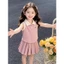 Sét Váy Bé Gái Cổ Bẻ Kèm Quần Lót Trong Bảo Vệ Cho Bé Chất Vải Cotton Mềm Mại Thoáng Mát