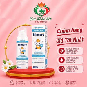 Xịt vệ sinh chống hăm Nipcare Novocare 80ml - vệ sinh sạch vùng da tã bỉm, hỗ trợ giảm mẩn ngứa, kích ứng da cho bé