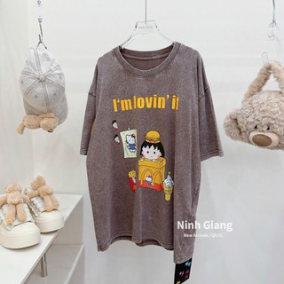 Áo Thun Nữ Maruko Màu Loang Form Rộng QCCC Cao Cấp