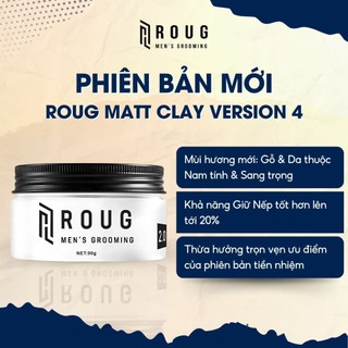Sáp Vuốt Tóc Nam Roug Trắng 90g Matt Clay Chính Hãng - Giữ Nếp Mạnh, Không Bóng